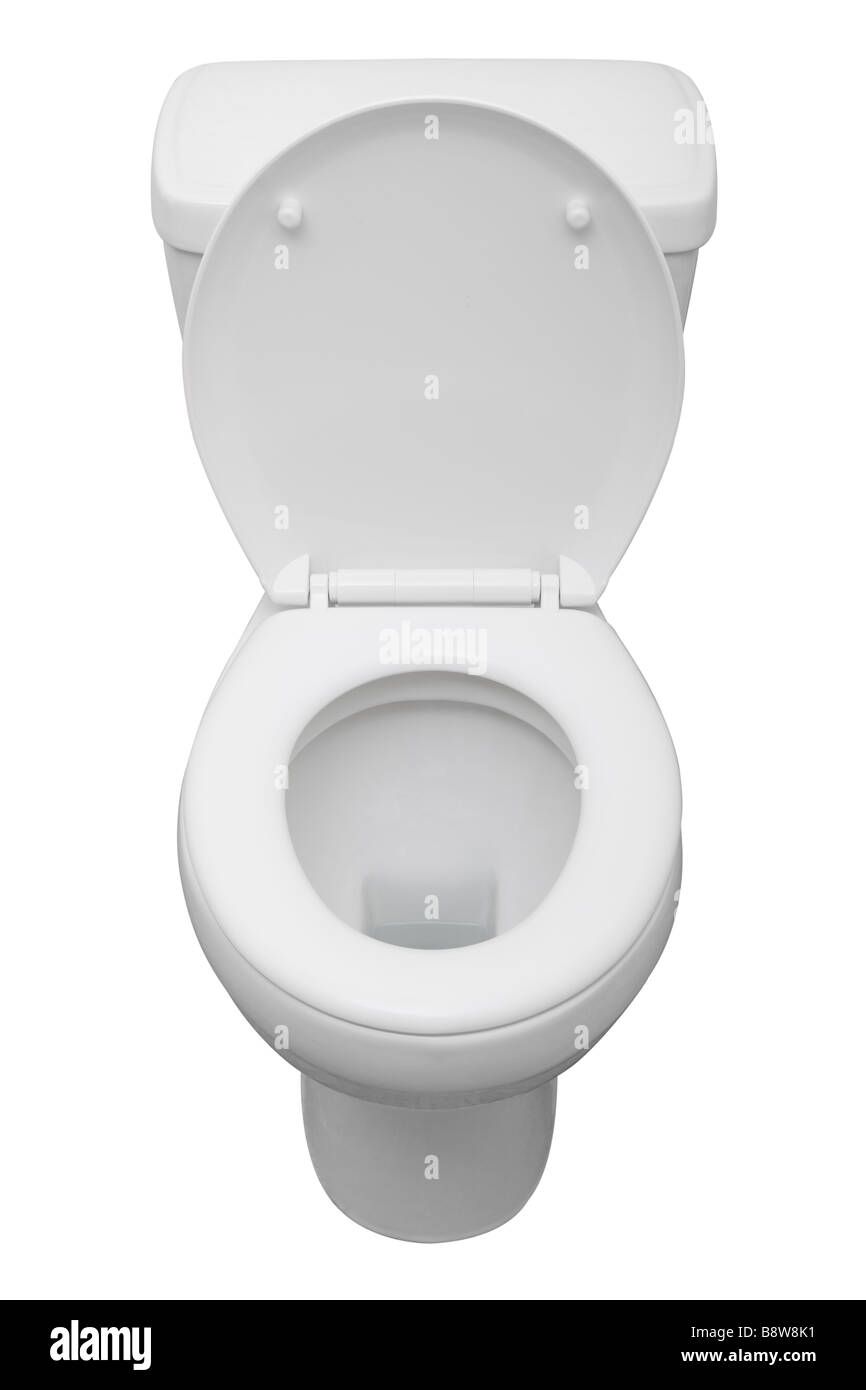 Toilettes en céramique blanc isolé sur fond blanc avec clipping path Banque D'Images