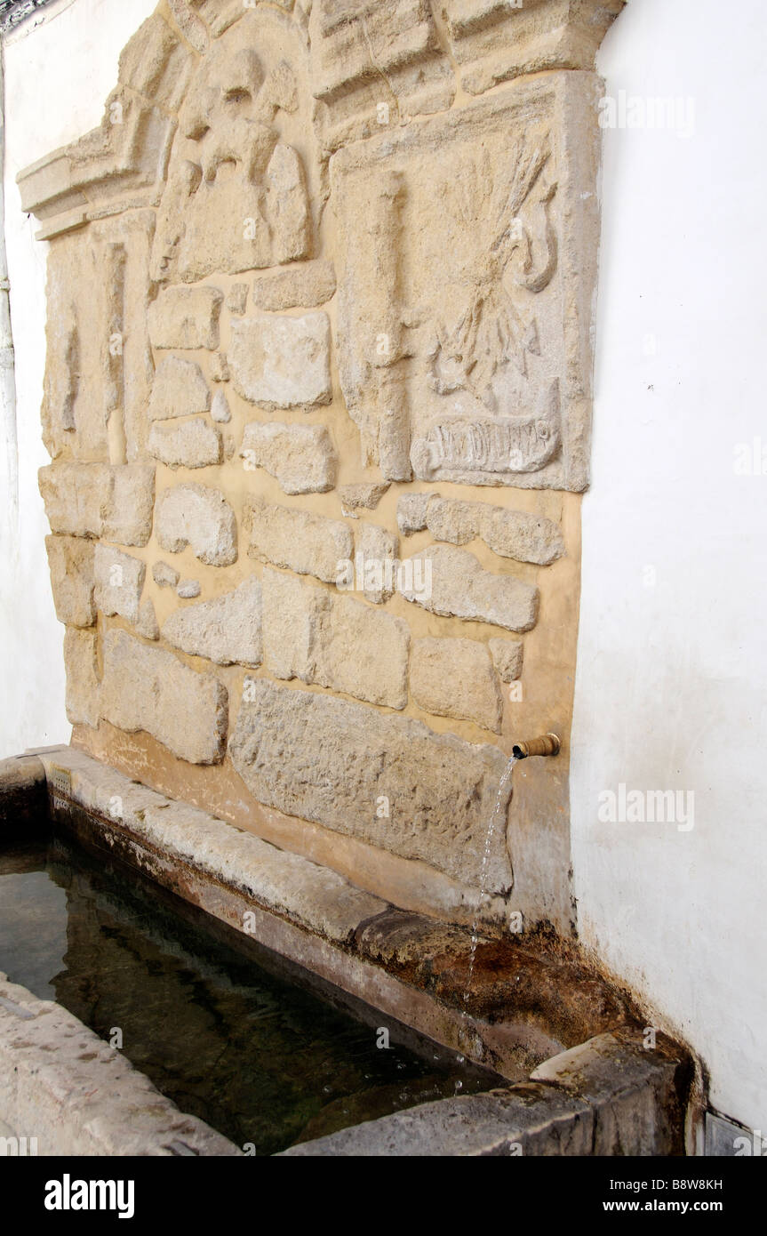 Les Wamba fontaine à eau datant du 16ème siècle dans le centre-ville de Alhama de Granada Espagne du sud Banque D'Images