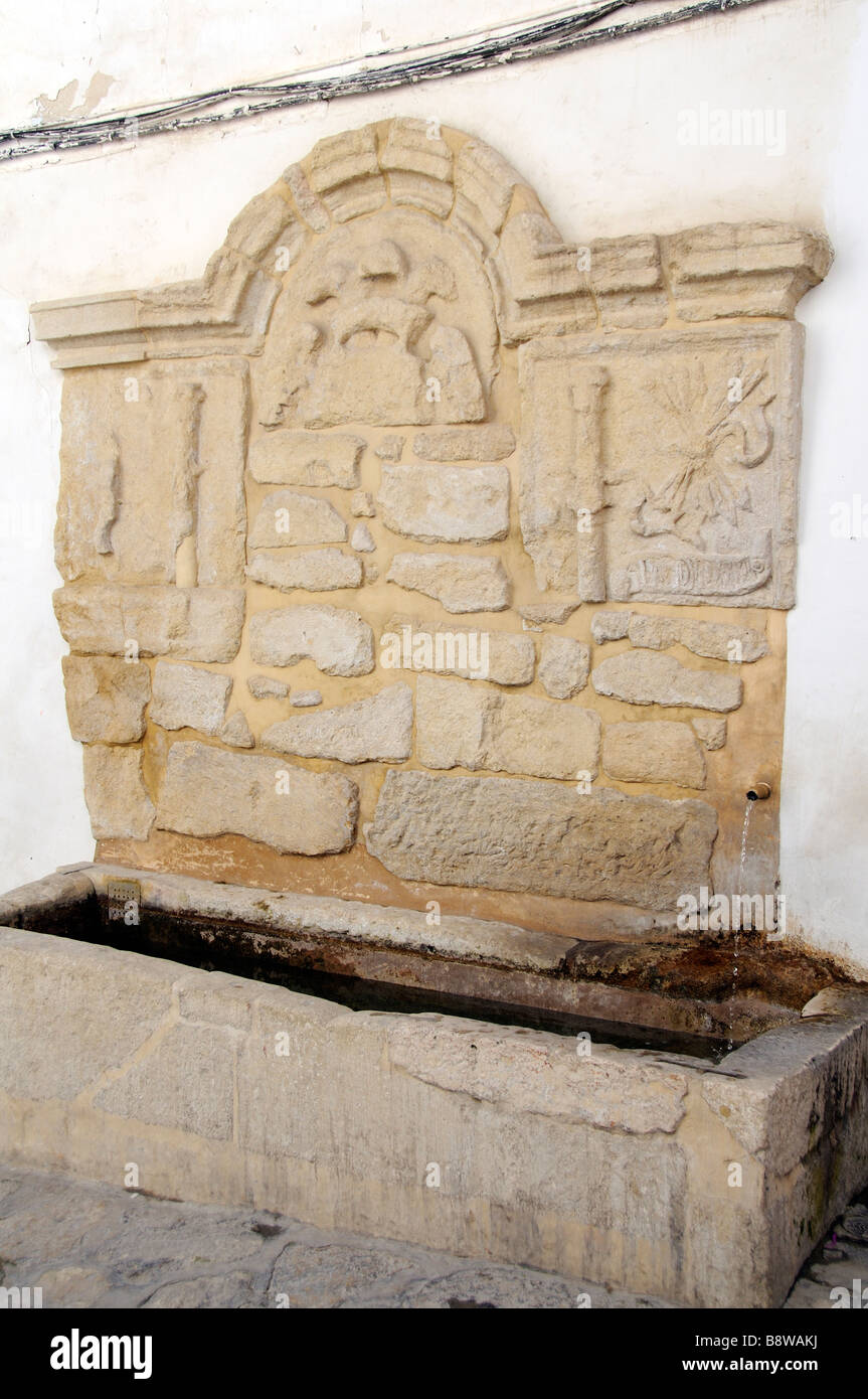 Les Wamba fontaine à eau datant du 16ème siècle dans le centre-ville de Alhama de Granada Espagne du sud Banque D'Images