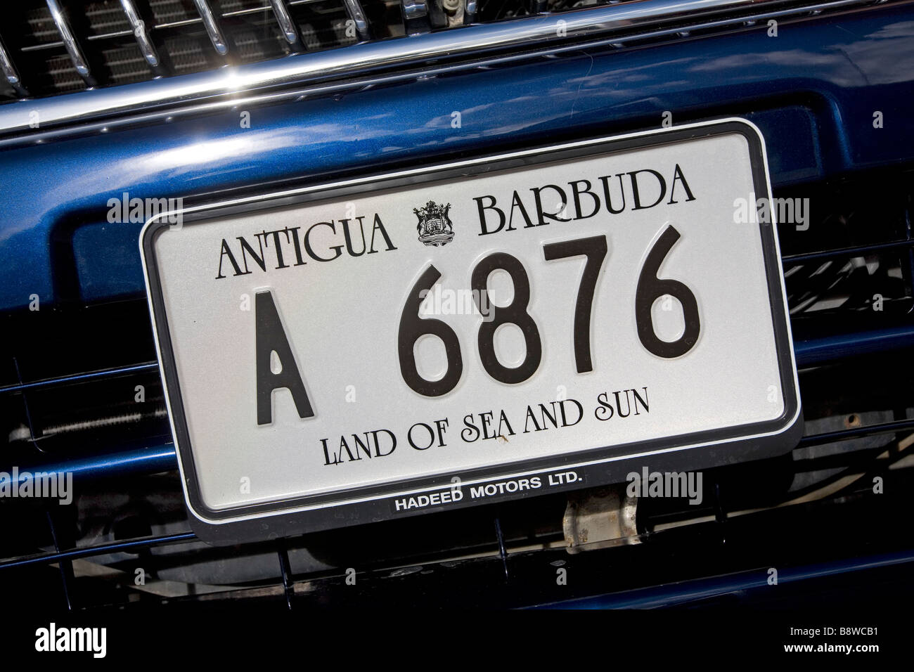 La plaque de numéro de voiture en Terre de mer et soleil Banque D'Images