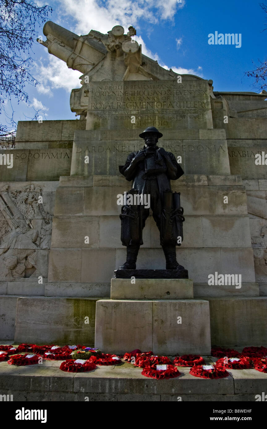 Mémorial de l'Artillerie royale,Hyde Park Corner, London. Banque D'Images