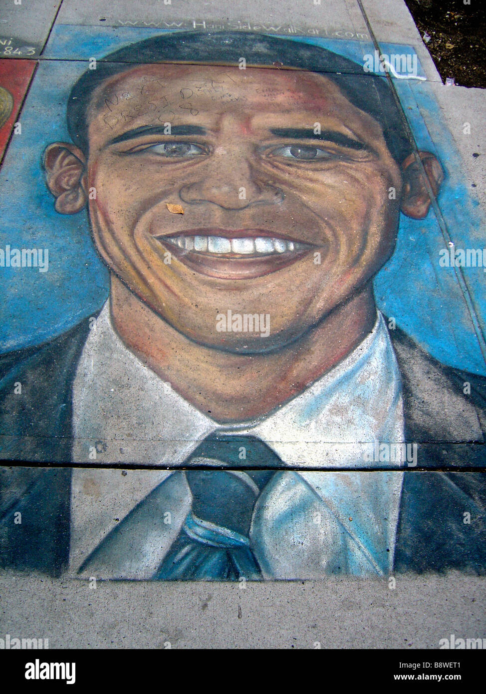 Portrait de trottoir Illustration du président américain Barack Obama Banque D'Images