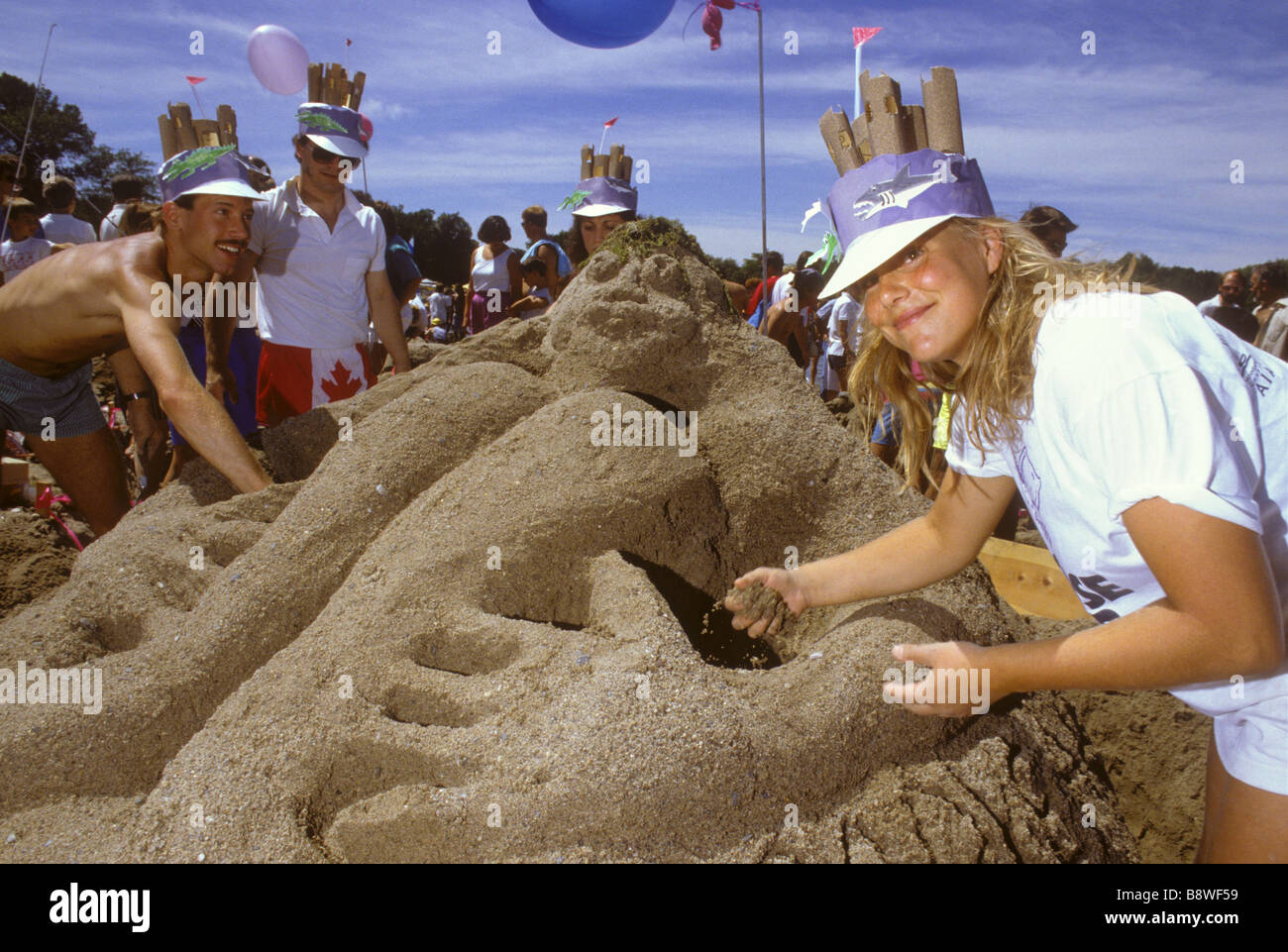 Concours de sculpture de sable SUR LA PLAGE DU LAC CALHOUN lors de Minneapolis, MINNESOTA AQUATENNIAL ANNUEL. L'été. Banque D'Images