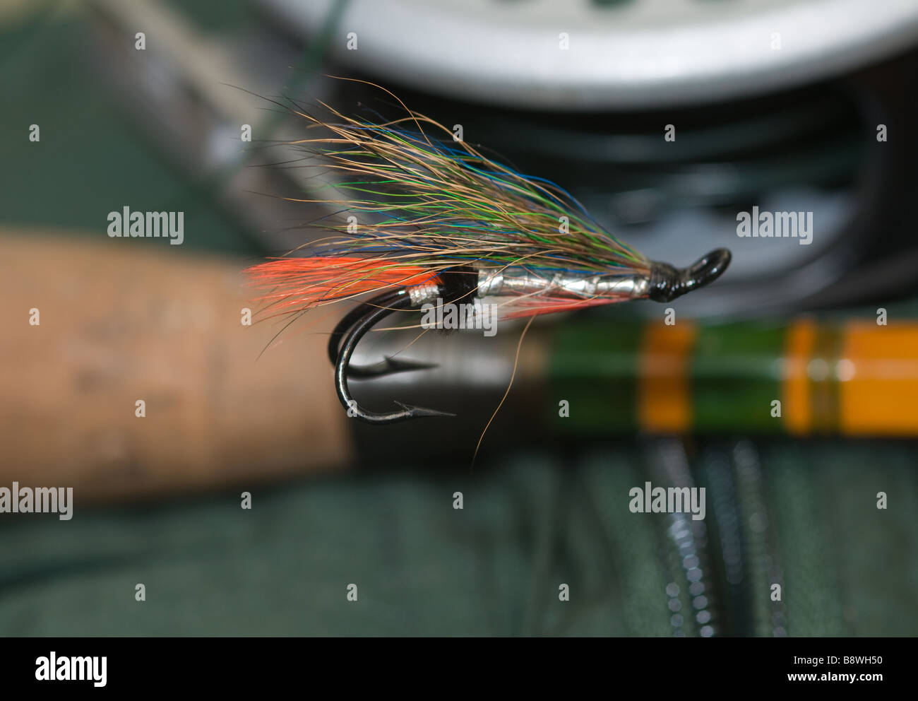 Mouche de pêche au saumon Banque D'Images