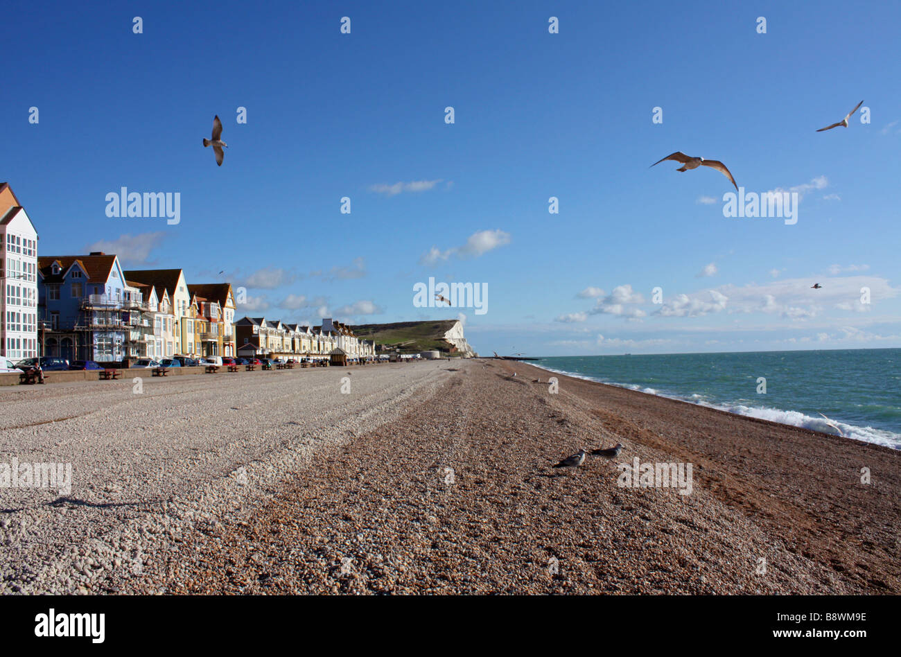 La plage de Seaford, East Sussex, England, UK Banque D'Images