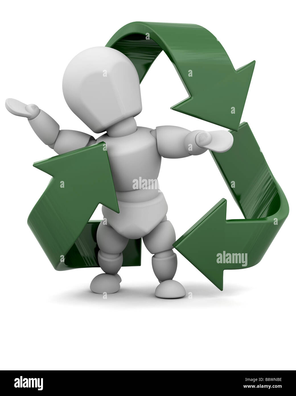 Personne avec symbole recyclage Banque D'Images