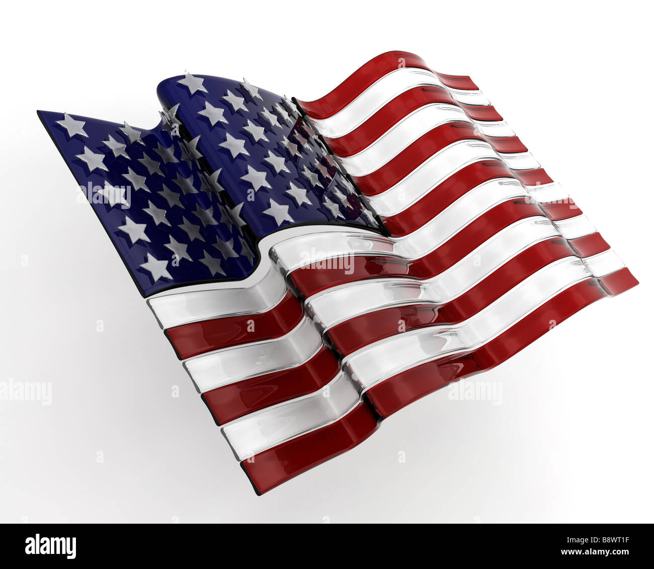 3D render of a style verre drapeau Américain Banque D'Images