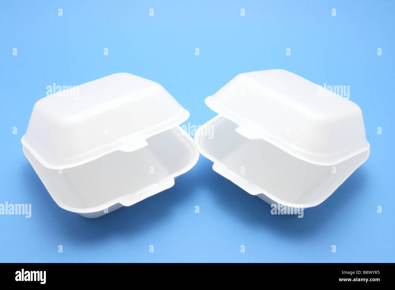 Boîtes alimentaires en polystyrène Banque D'Images