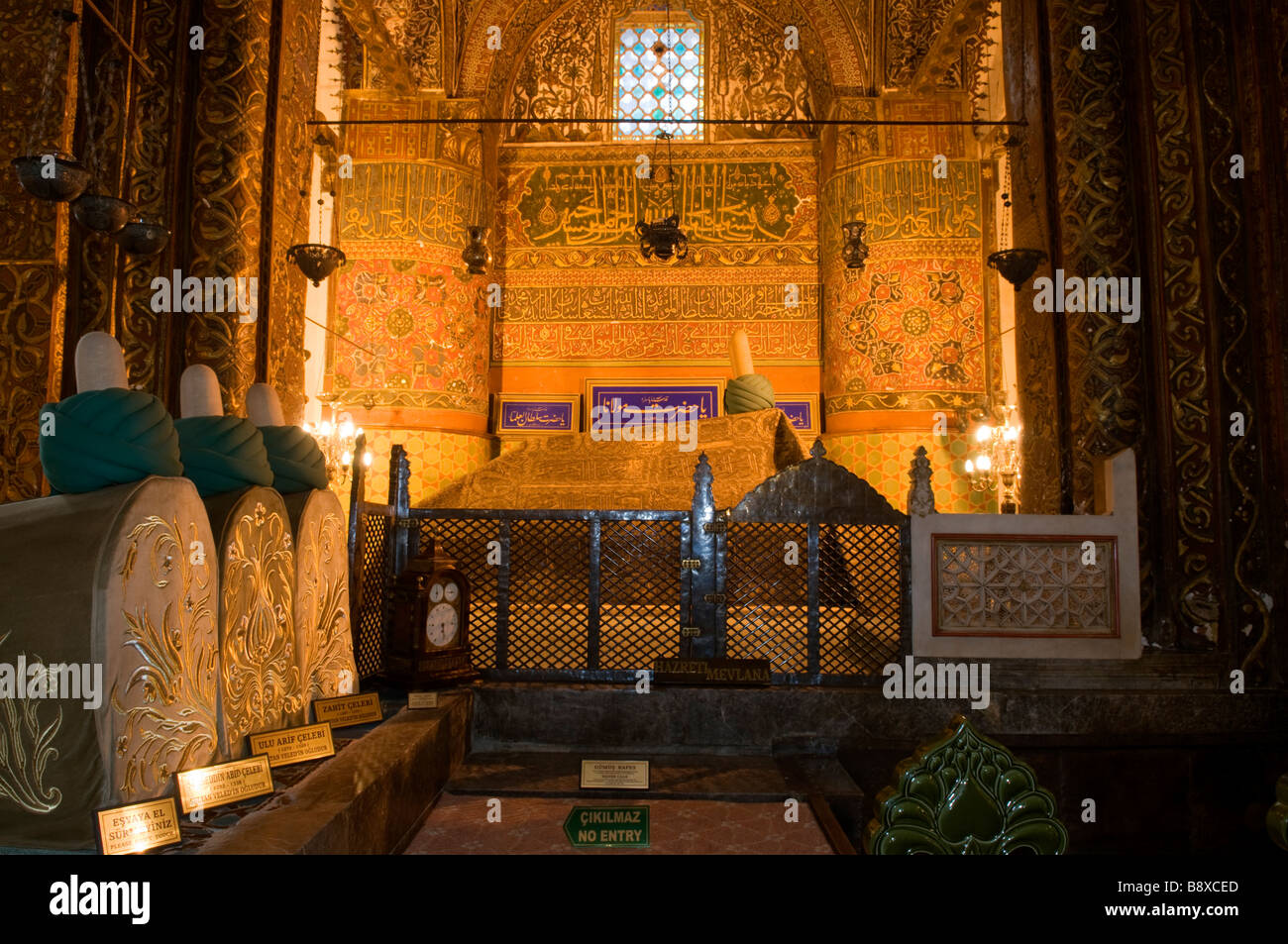 Turbe tombe de MEVLANA CELALEDDIN Rumi Konya Turquie Banque D'Images