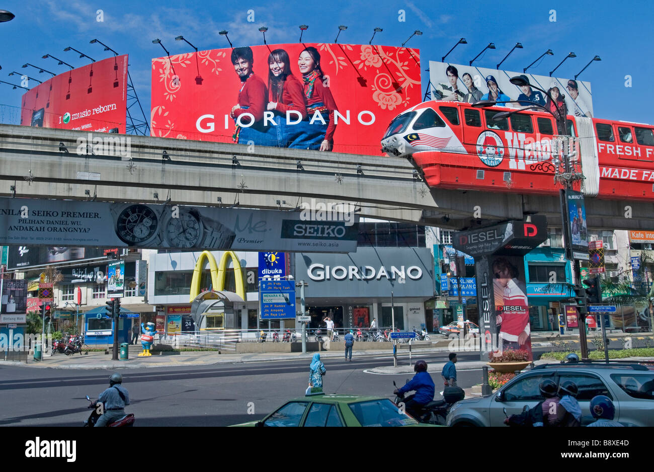 Kuala Lumpur Malaisie monorail Bukit Bintang Plaza Banque D'Images