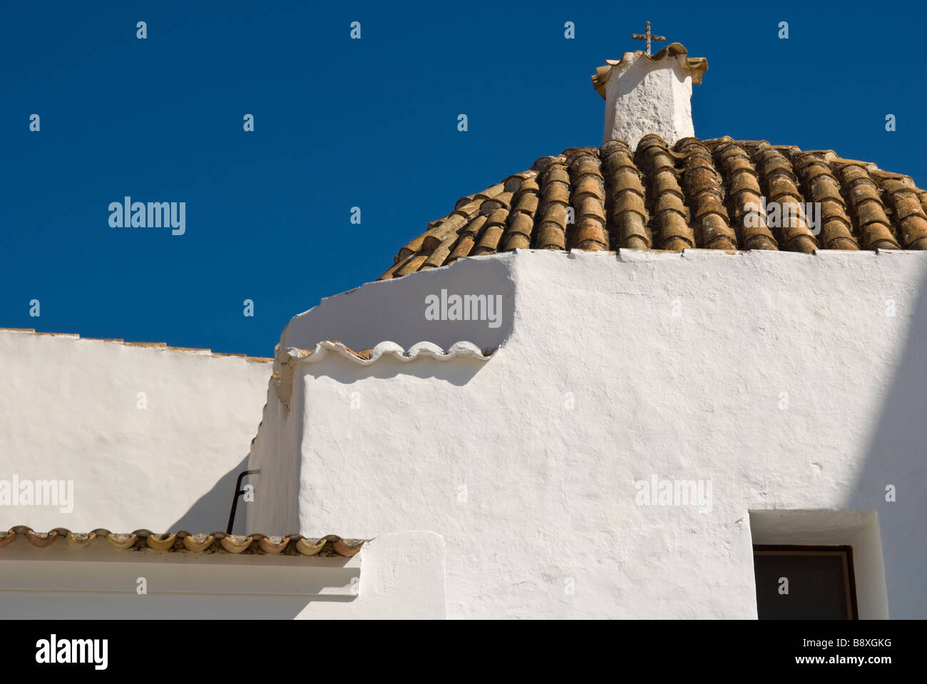 Toit de la chapelle à l'église de Sant Joan de Labritja, Ibiza, Espagne, détail Banque D'Images