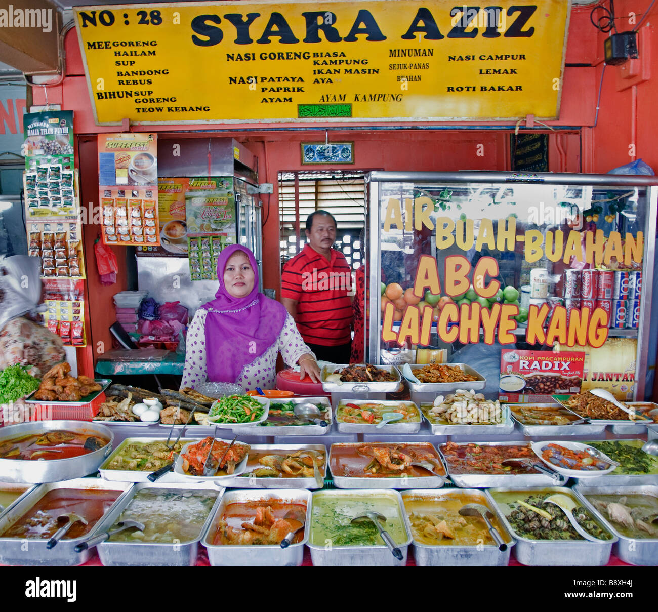 Restaurant de la rue du marché vieux quartier près de Petronas Twin Towers Kuala Lumpur City Centre KLCC Jalam Malaisie Ampang Banque D'Images