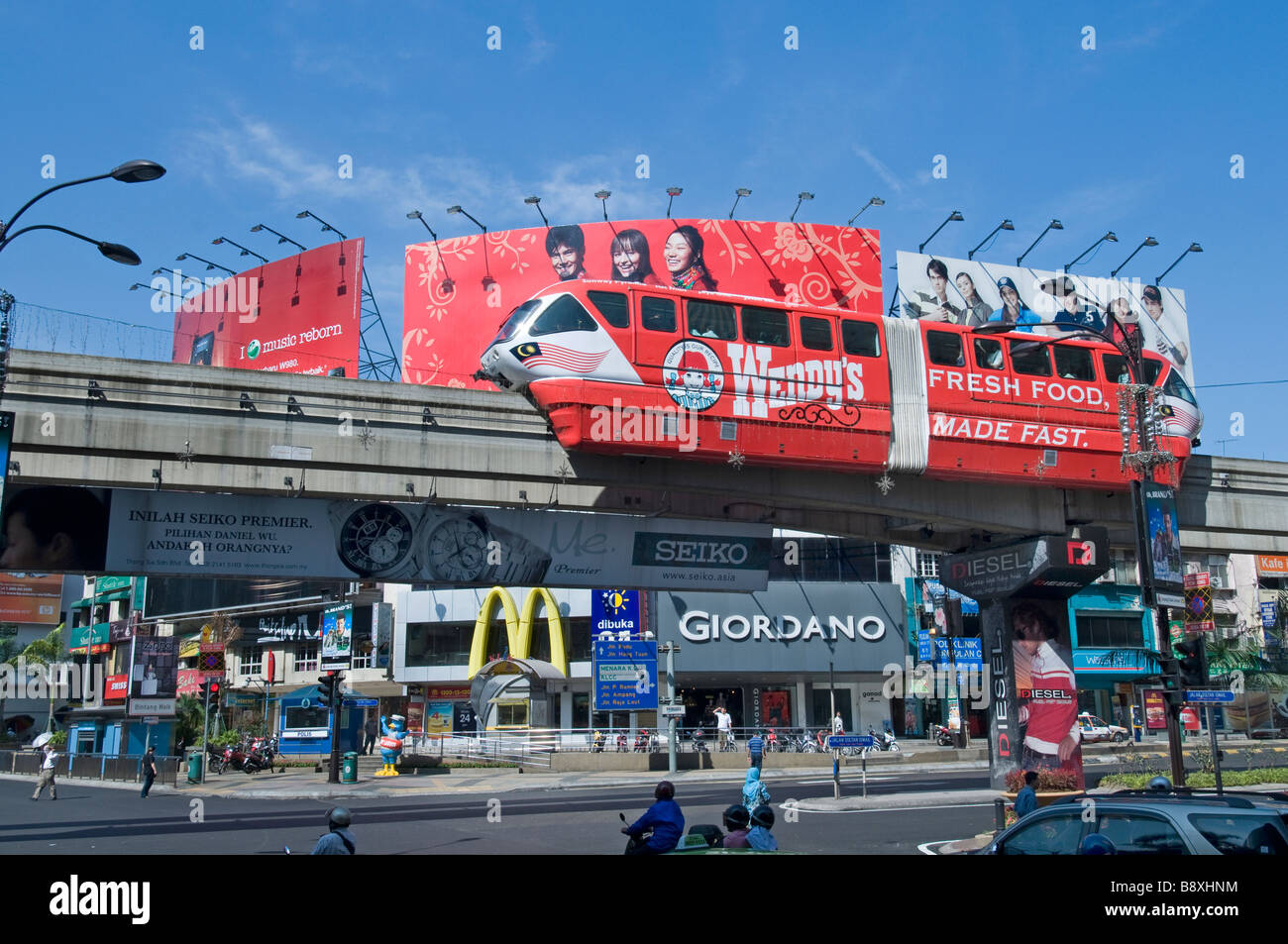 Kuala Lumpur Malaisie monorail Bukit Bintang Plaza Banque D'Images