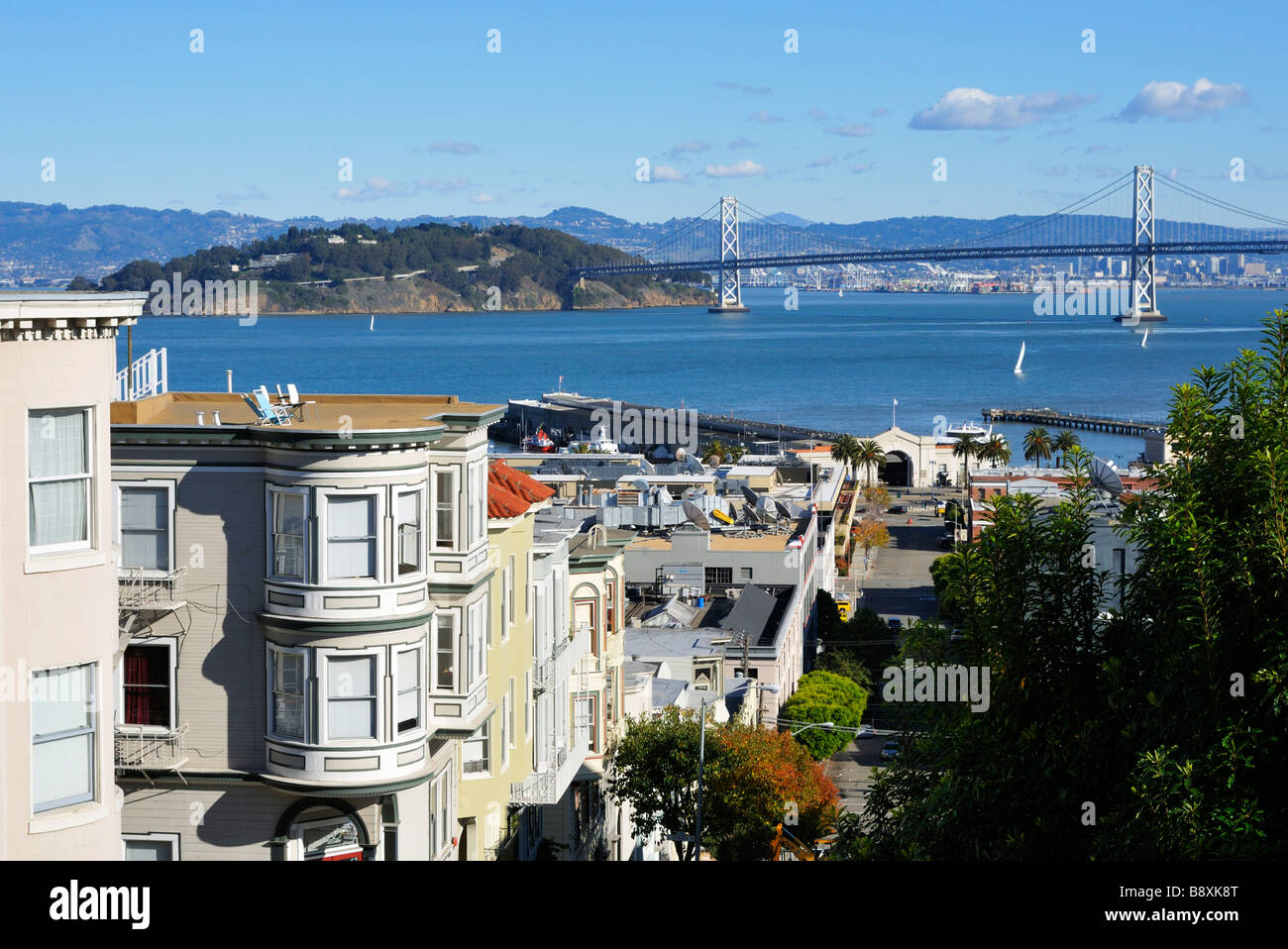 De Telegraph Hill vers Oakland, San Francisco, USA Banque D'Images