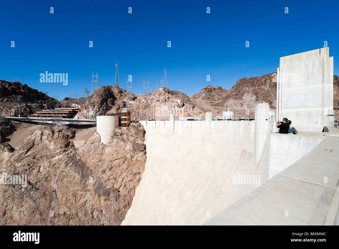 Le Barrage Hoover, Arizona/frontière d'état du Nevada, USA Banque D'Images