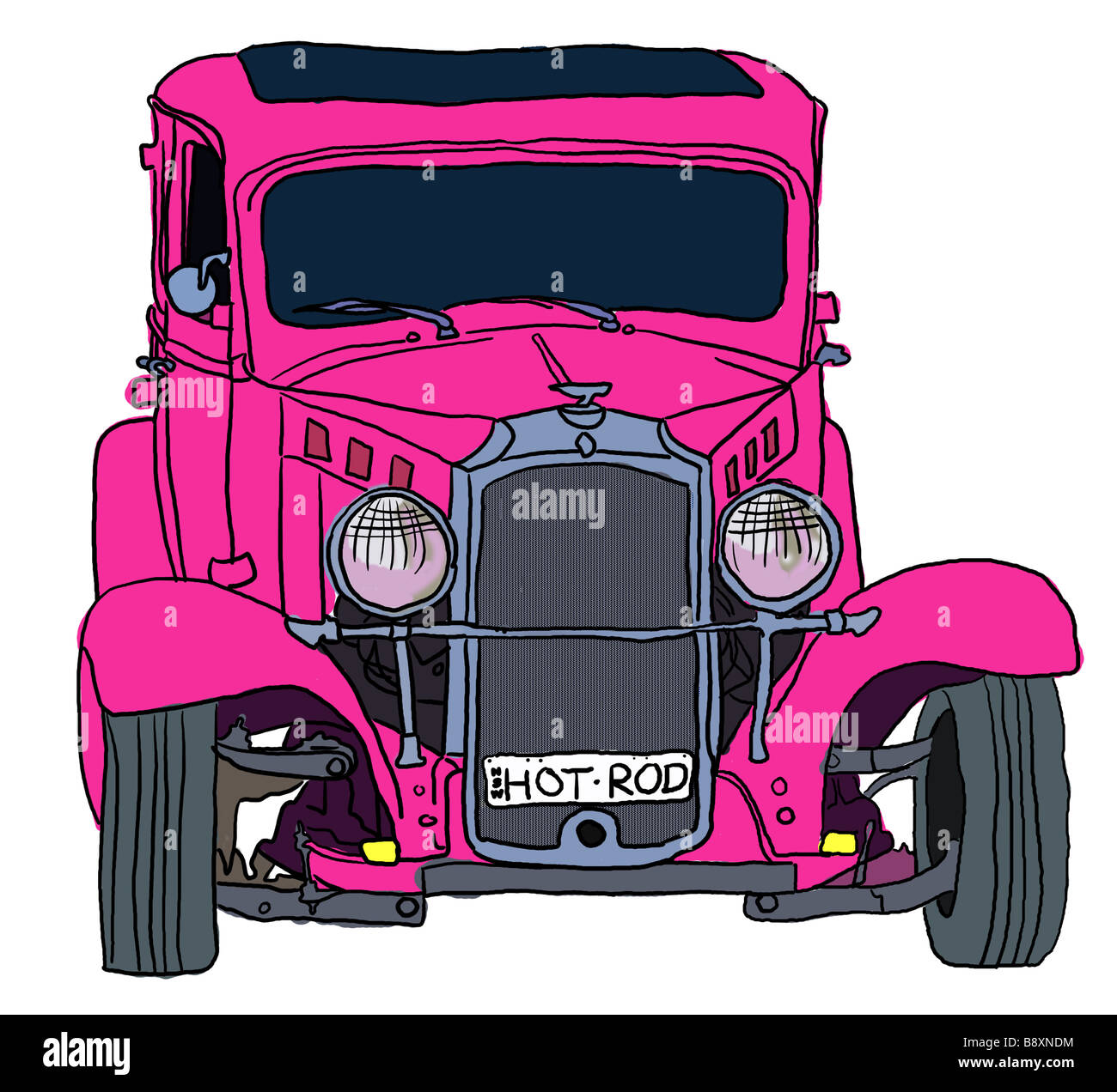 Illustration de Hot Rod Rose Banque D'Images