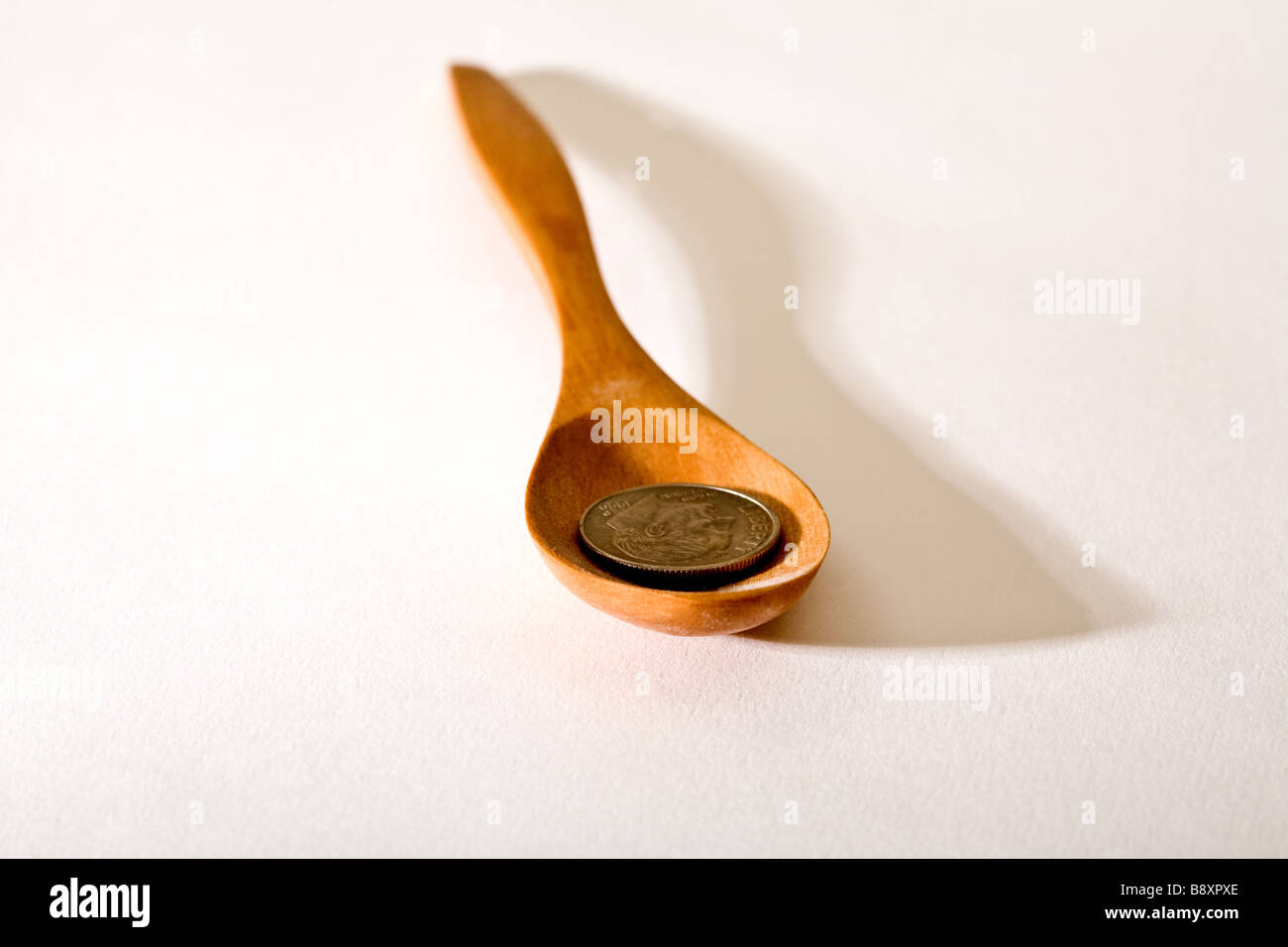 Cuillère en bois avec une seule pièce Banque D'Images