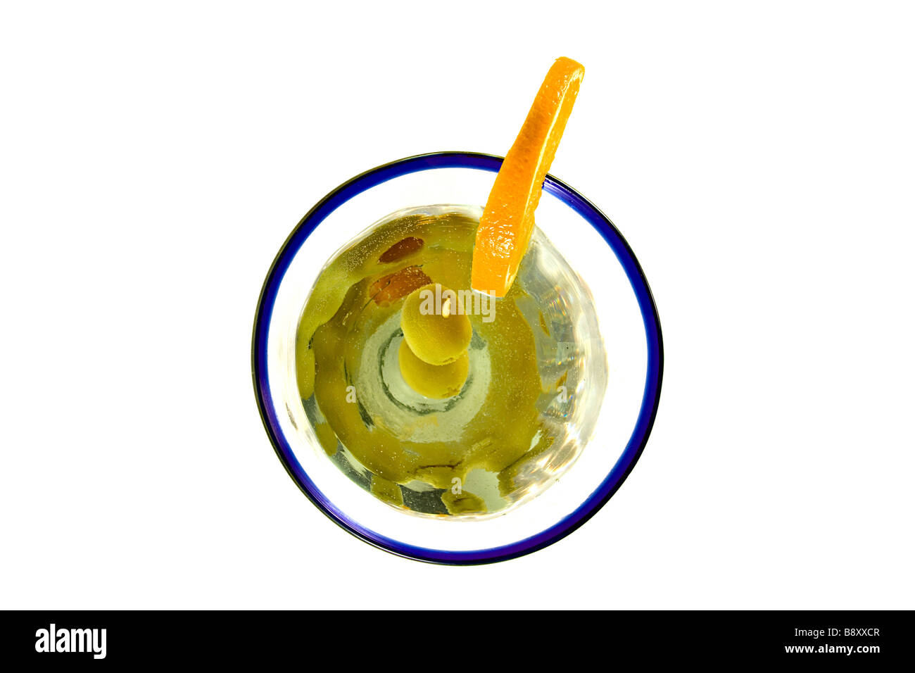 Martini verre isolé sur fond blanc Banque D'Images