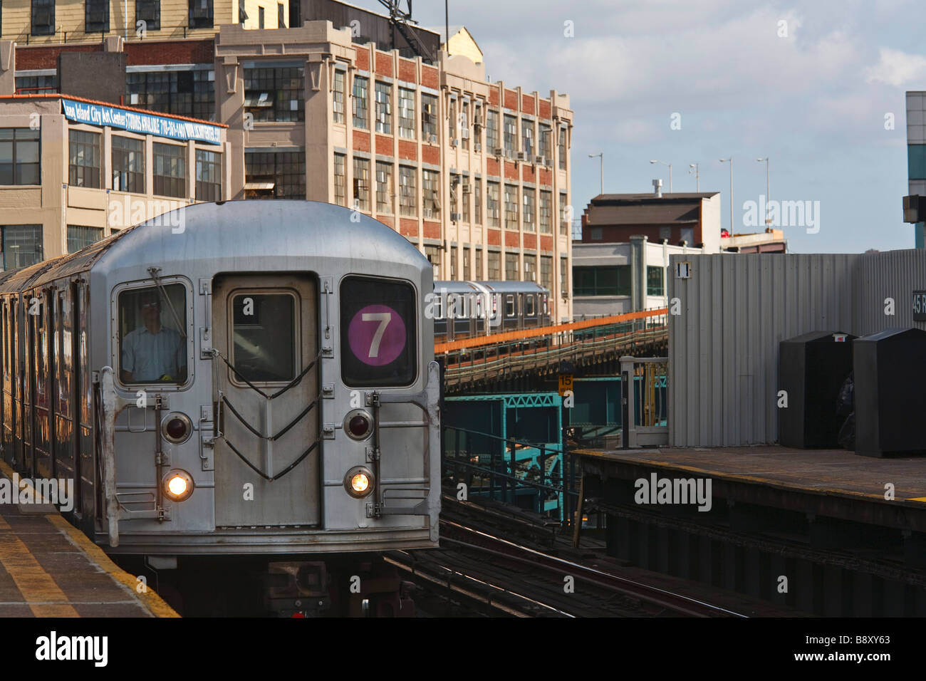 Métro ligne 7 Queens Long Island New York NY Banque D'Images