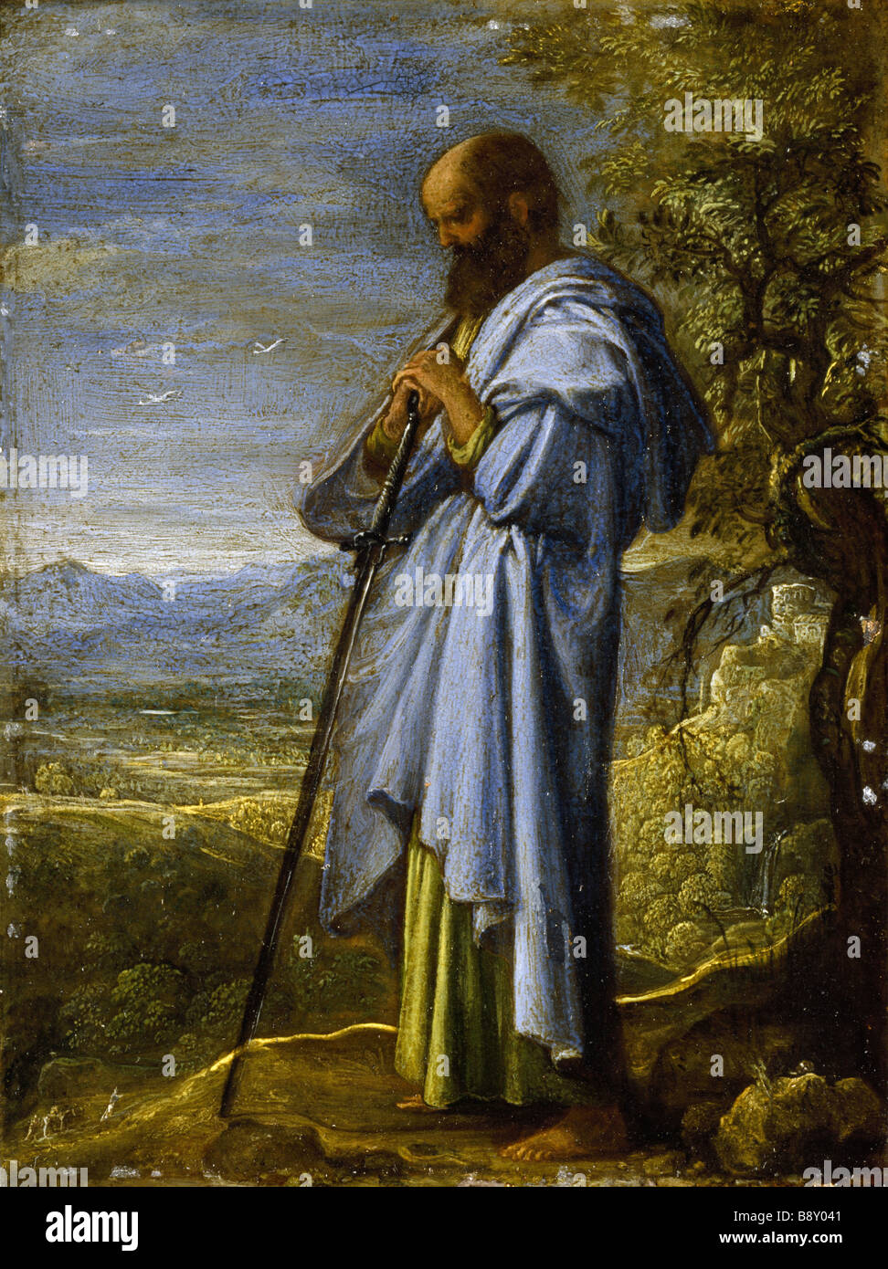 ST PAUL par Richard Dadd (c1578-1610) de Petworth House l'un d'une série de peintures des apôtres. Banque D'Images