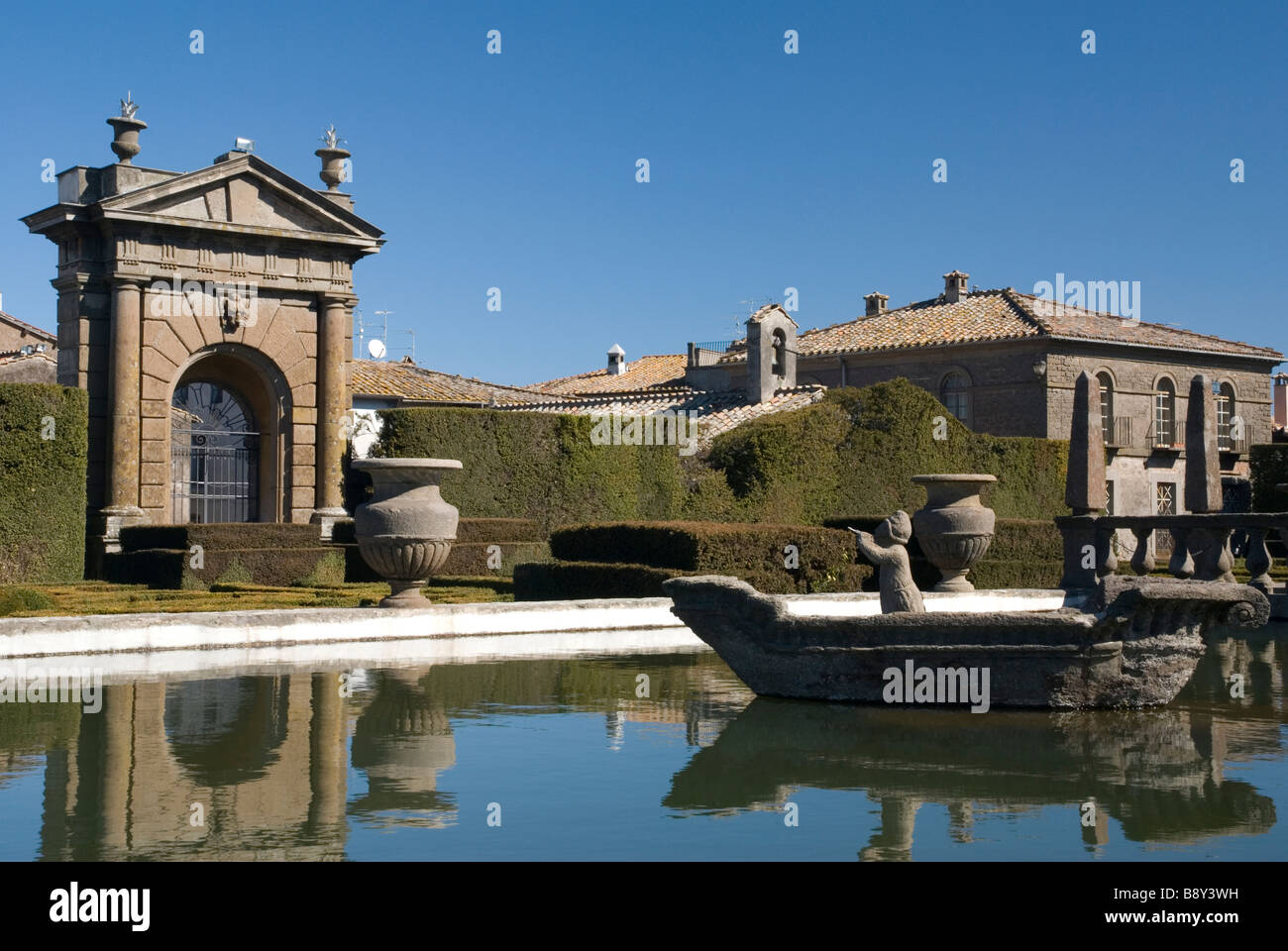 Italie, Latium comté - Villa Lante à Bagnaia les jardins de village Banque D'Images