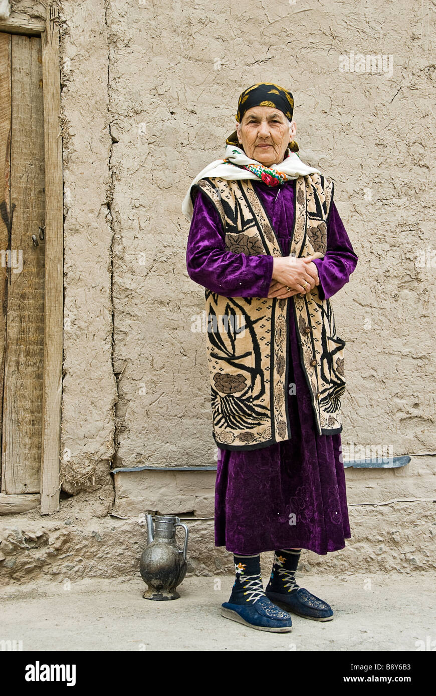 La femme de la rue Khiva, Ouzbékistan, l'Asie Banque D'Images
