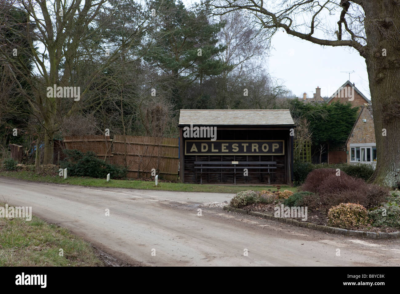 Arrêt de Bus Adlestrop Cotswolds Gloucestershire, Angleterre, Banque D'Images