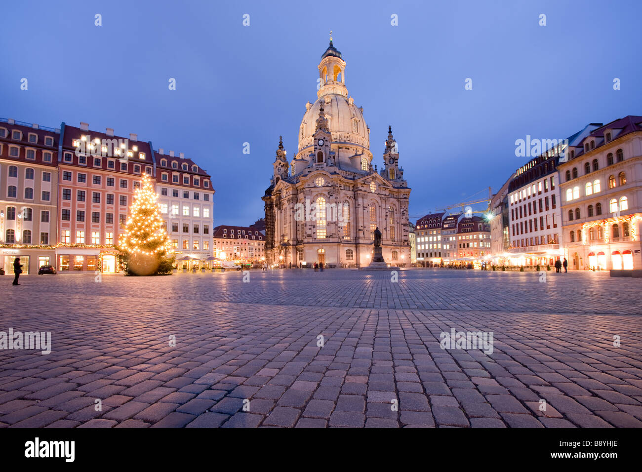 Église Notre Dame église Frauenkirche Dresde Saxe Allemagne Banque D'Images