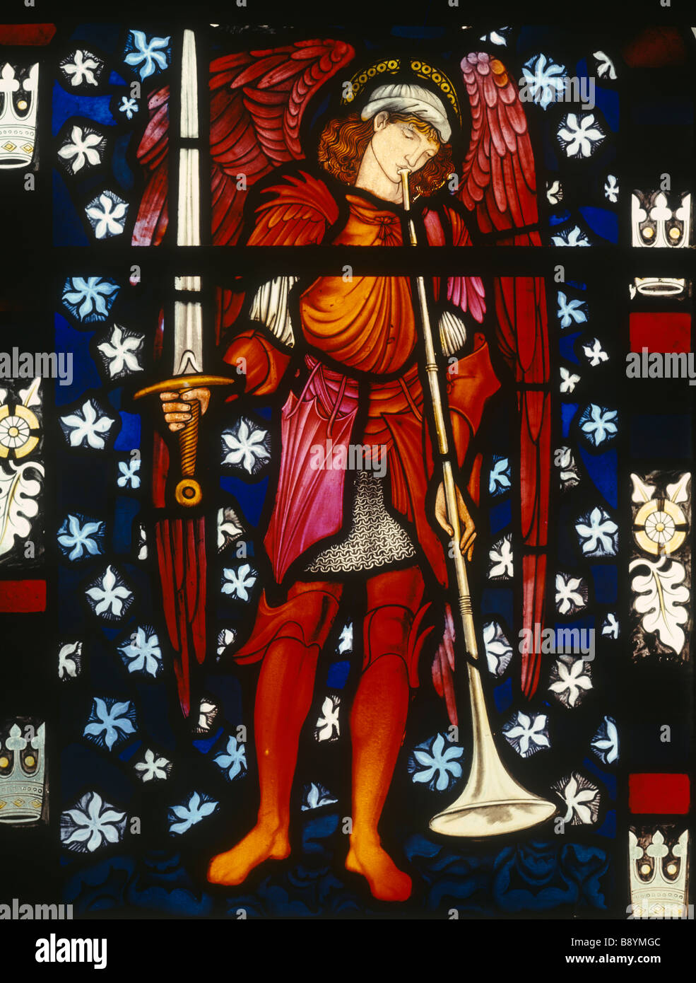 L'Archange Michael par Burne-Jones Cattistock Dorset Banque D'Images