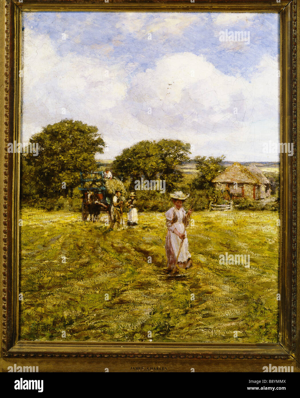 La fenaison par James Charles 1851 1906 de Standen Banque D'Images