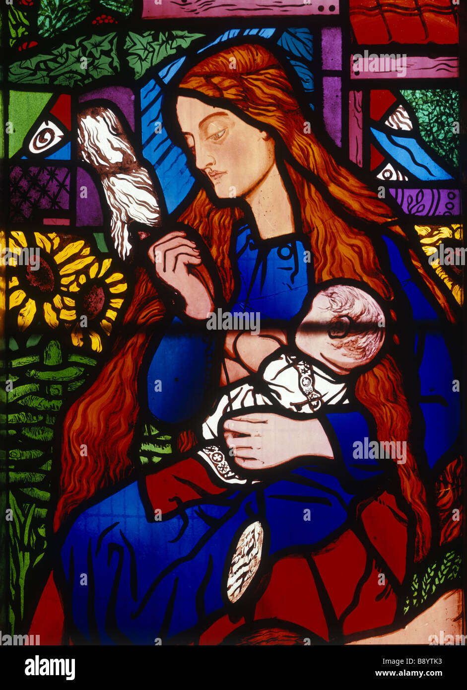 Eve spinning vitraux de Burne-Jones Bradfield College Banque D'Images