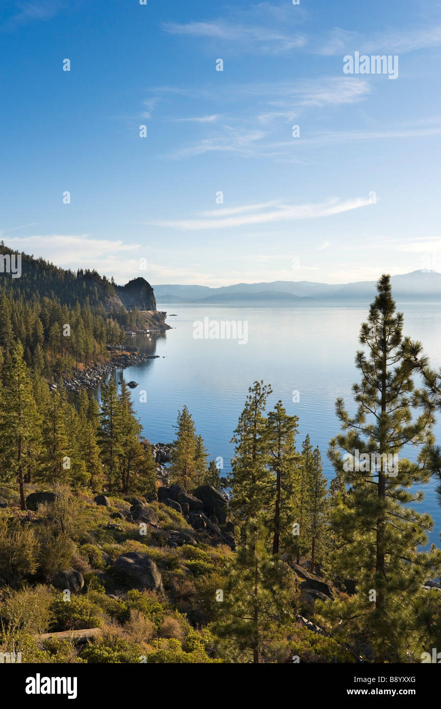 La fin de l'après-midi vue de Logan Shoals Vista Point près de l'autoroute 50, Zephyr Cove, Lake Tahoe, Nevada, USA Banque D'Images