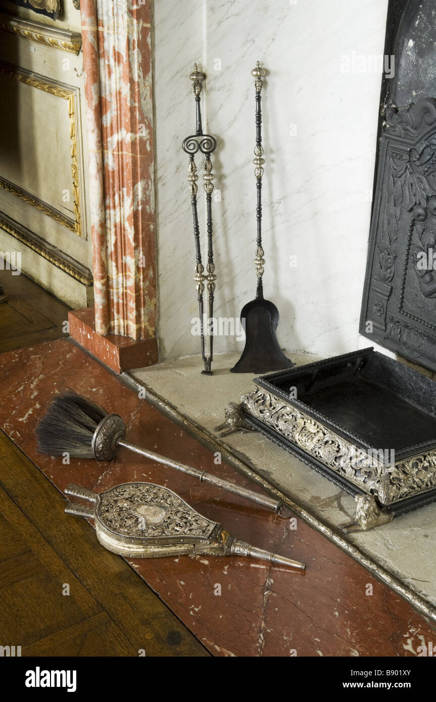 Soufflets d'argent dans la chambre de la Reine, le jambon maison, Richmond-upon-Thames. Banque D'Images