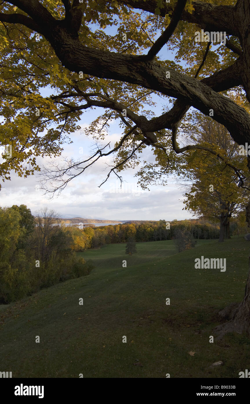 Vista de Hudson River Valley vista de Vanderbilt Mansion, Hyde Park, New York Banque D'Images