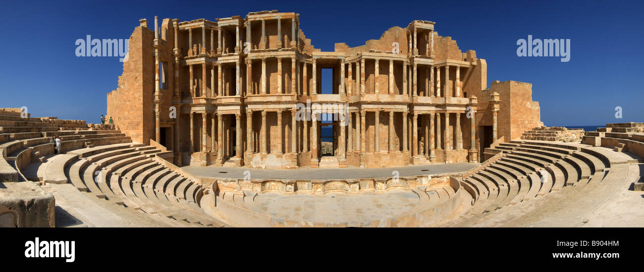 Le théâtre romain de Sabratha (Libye) Banque D'Images