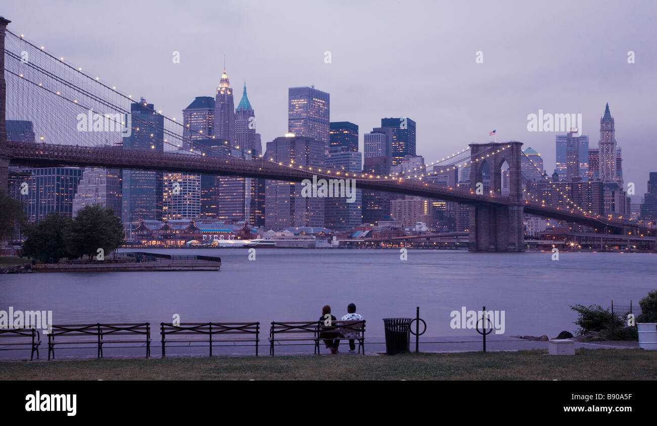 New York Brooklyn Bridge 2008 Banque D'Images