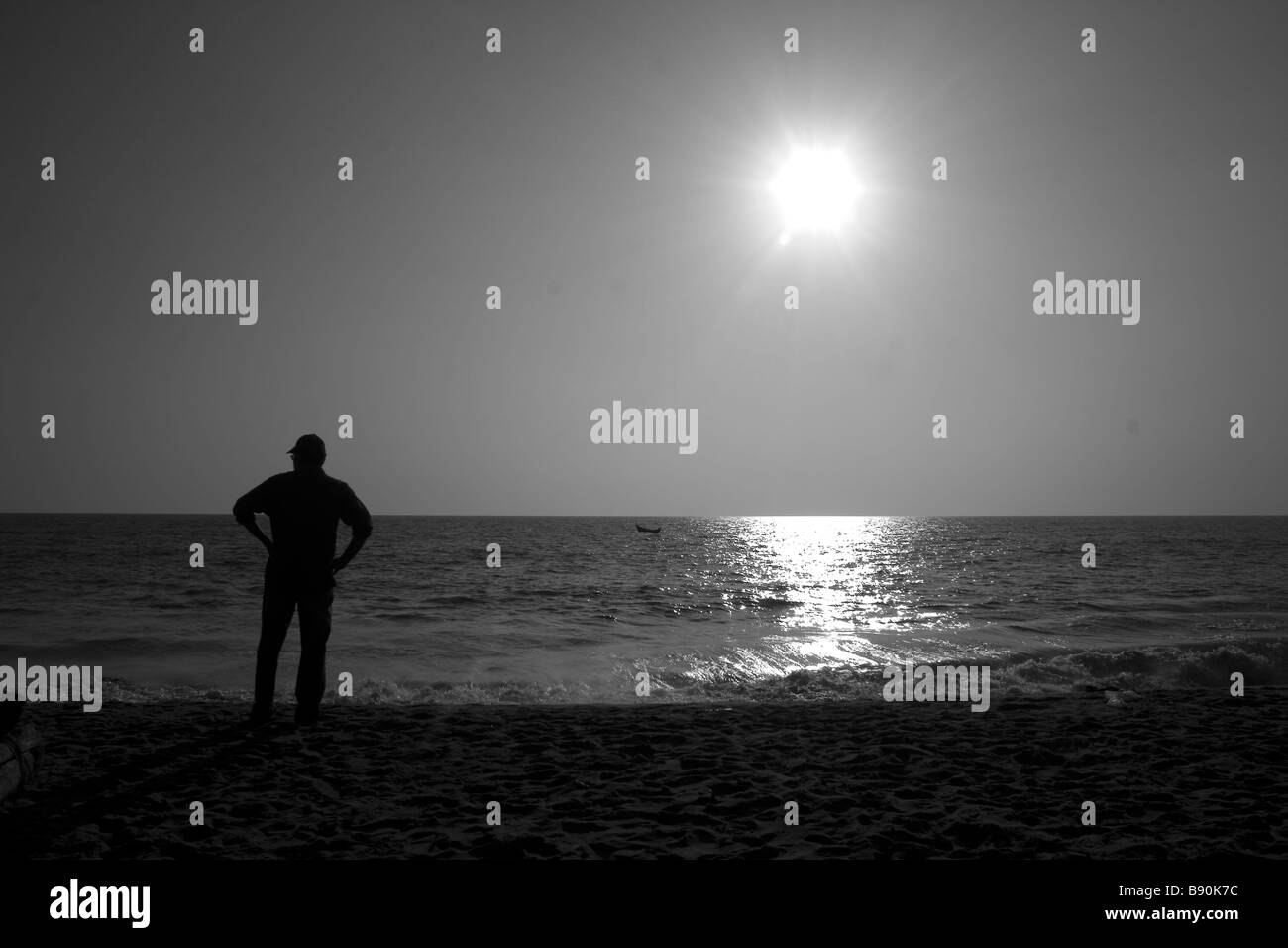 Seul dans la plage Banque D'Images