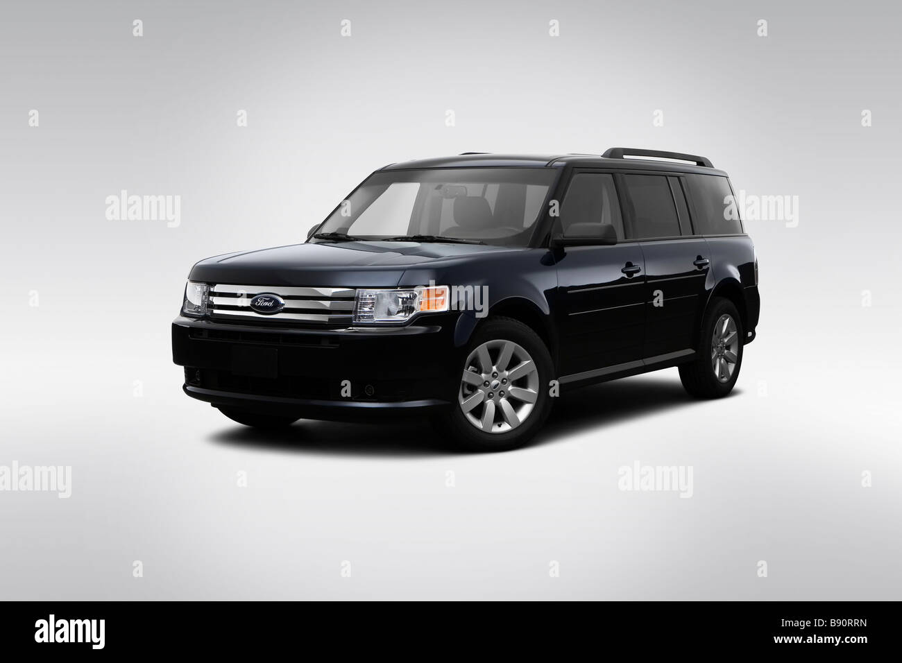 Ford Flex 2009 SW en bleu - angle de vue avant Banque D'Images