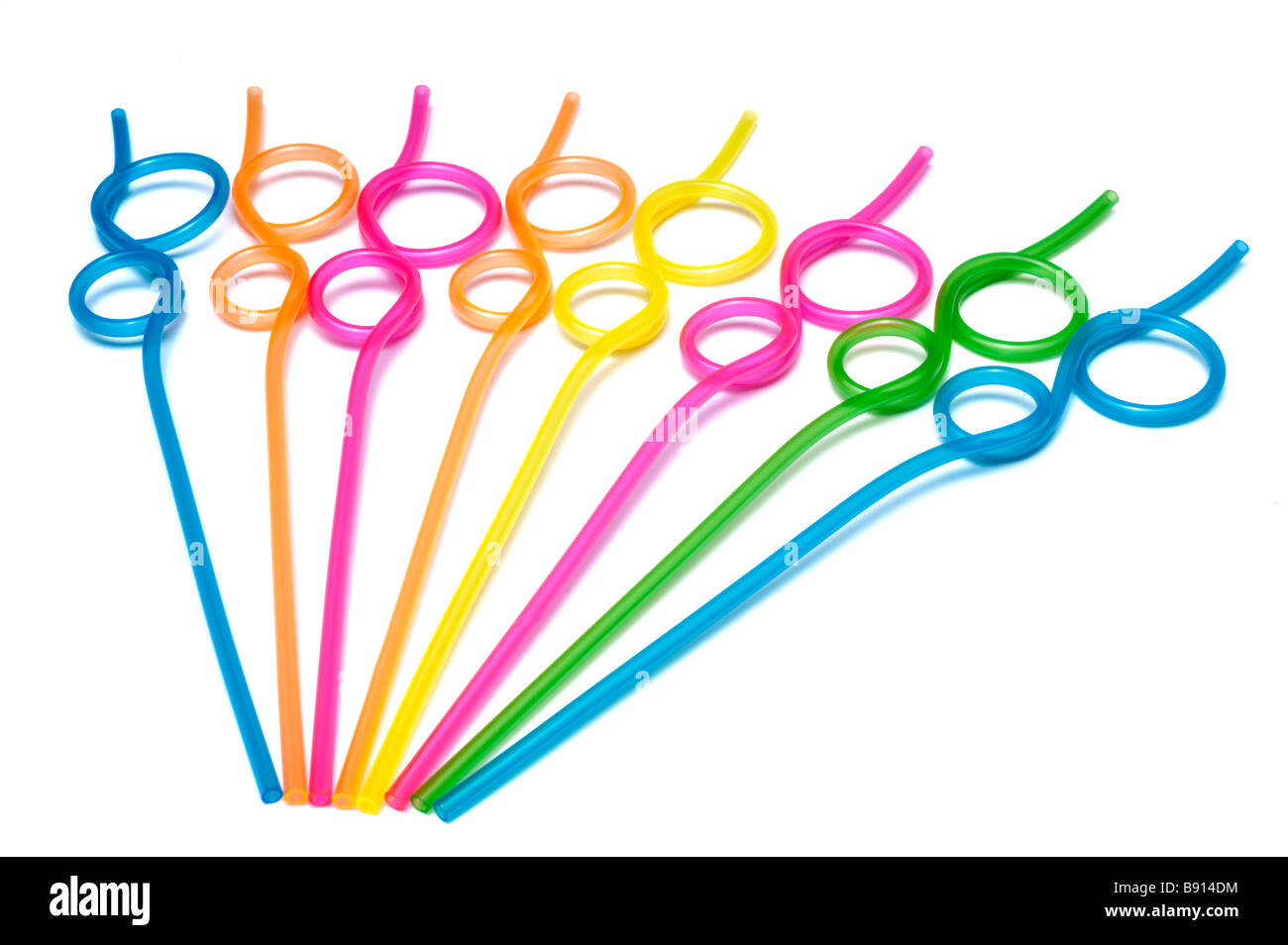 Party pailles multicolores Banque D'Images