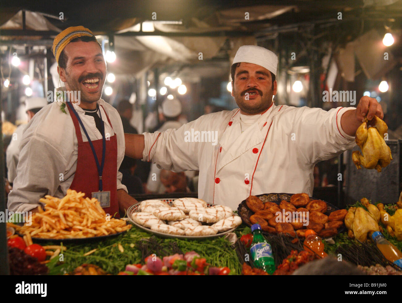 Food, Place Jemaa El Fna, Marrakech Banque D'Images