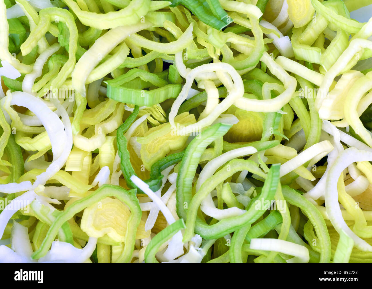 Oignon vert salade vitamine d'arrière-plan (macro) Banque D'Images