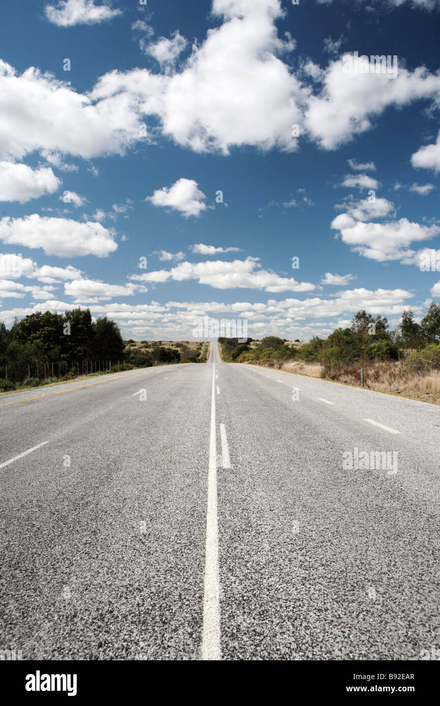 La route goudronnée à grahamstown double Province orientale du Cap en Afrique du Sud Banque D'Images