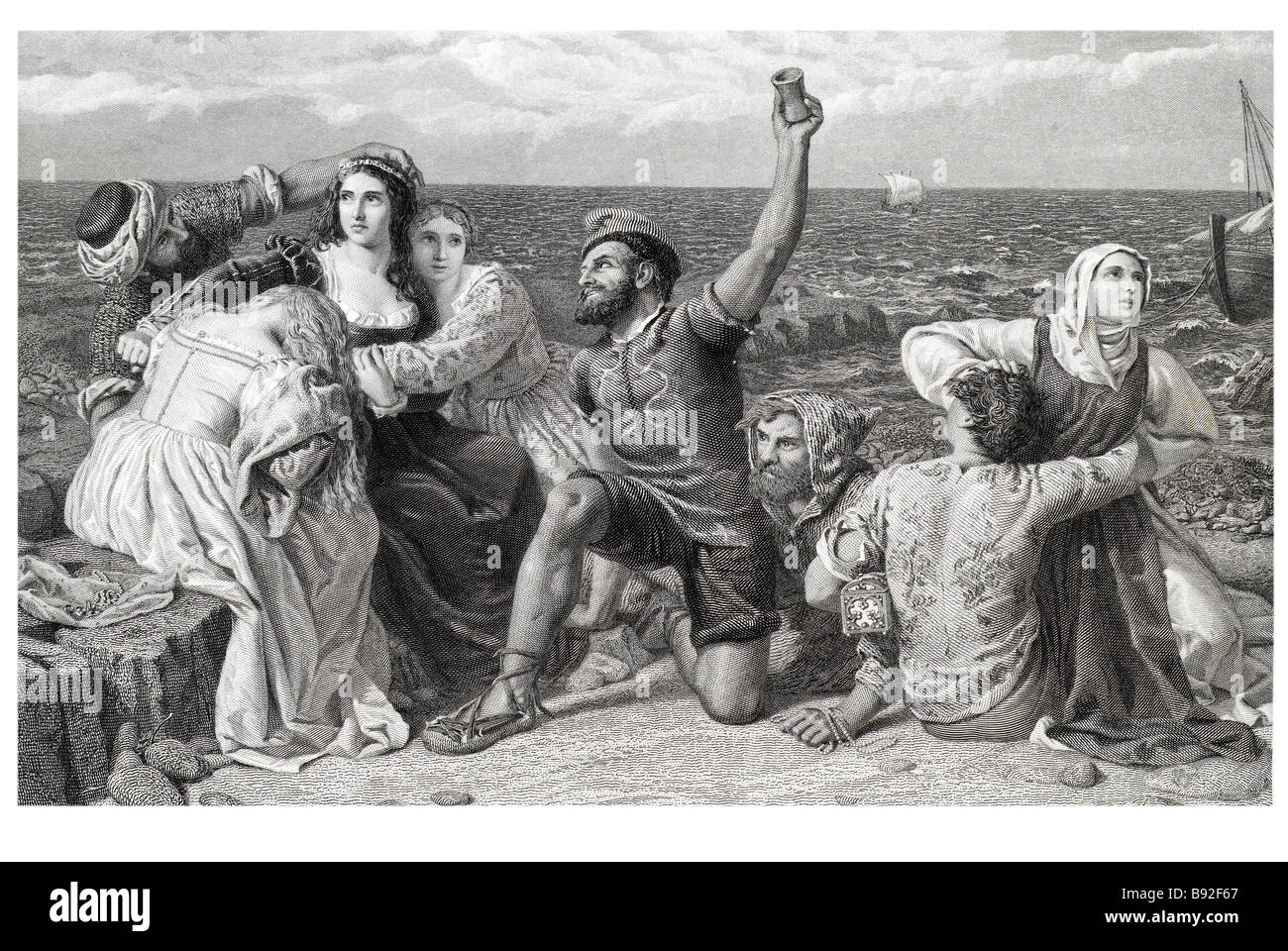 Pirates de la Méditerranée à l'affiche de Dice pour les prisonniers Frederick Richard Pickersgill Banque D'Images