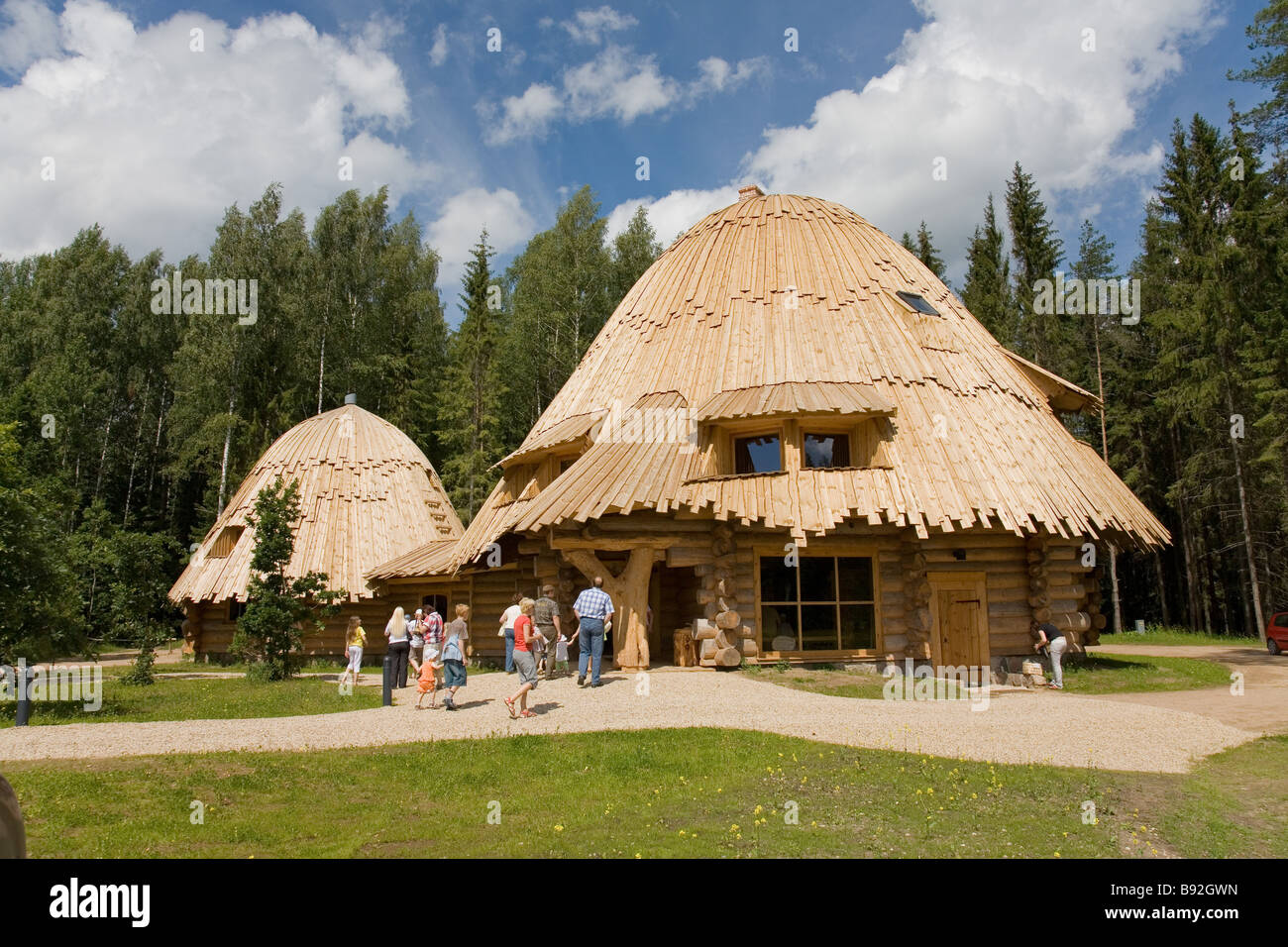 Maisons de conte de fées à Pokumaa Võru Estonie Comté Banque D'Images