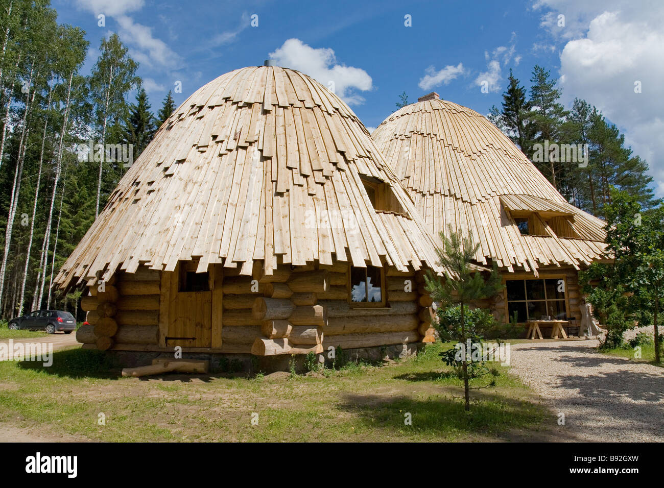 Maisons de conte de fées à Pokumaa, Tallinn, Estonie, Europe Comté Banque D'Images