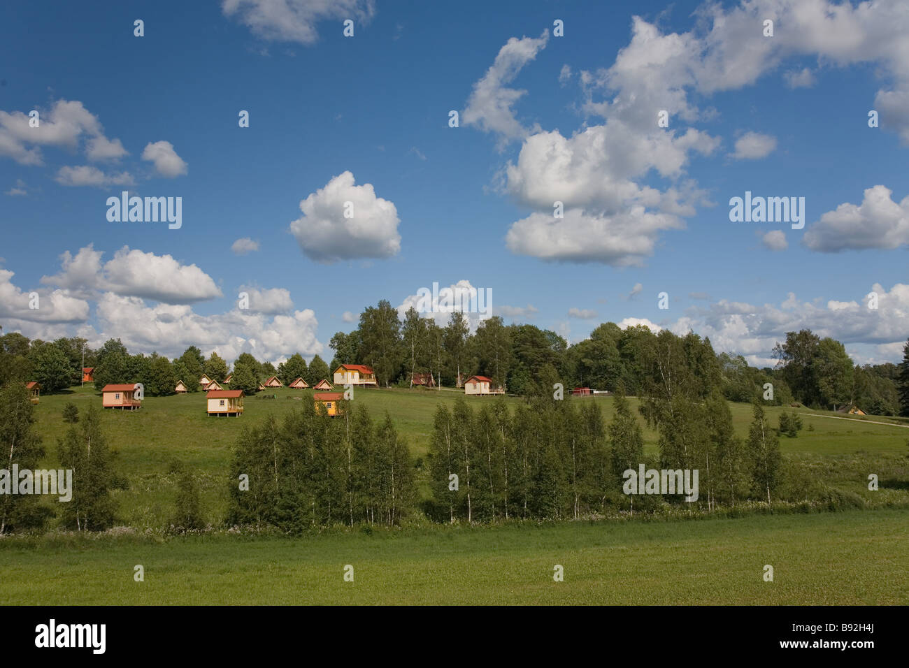 En camping, Rõuge Võru County, Estonie, Europe Banque D'Images