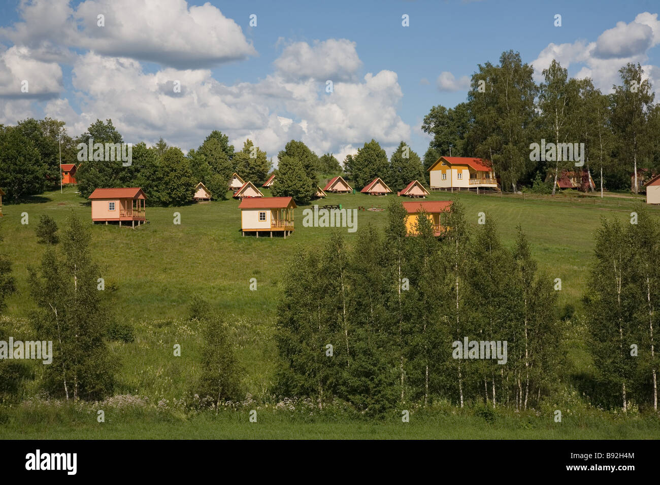 Camping situé dans le comté de Võru Rõuge, Estonie, Europe Banque D'Images