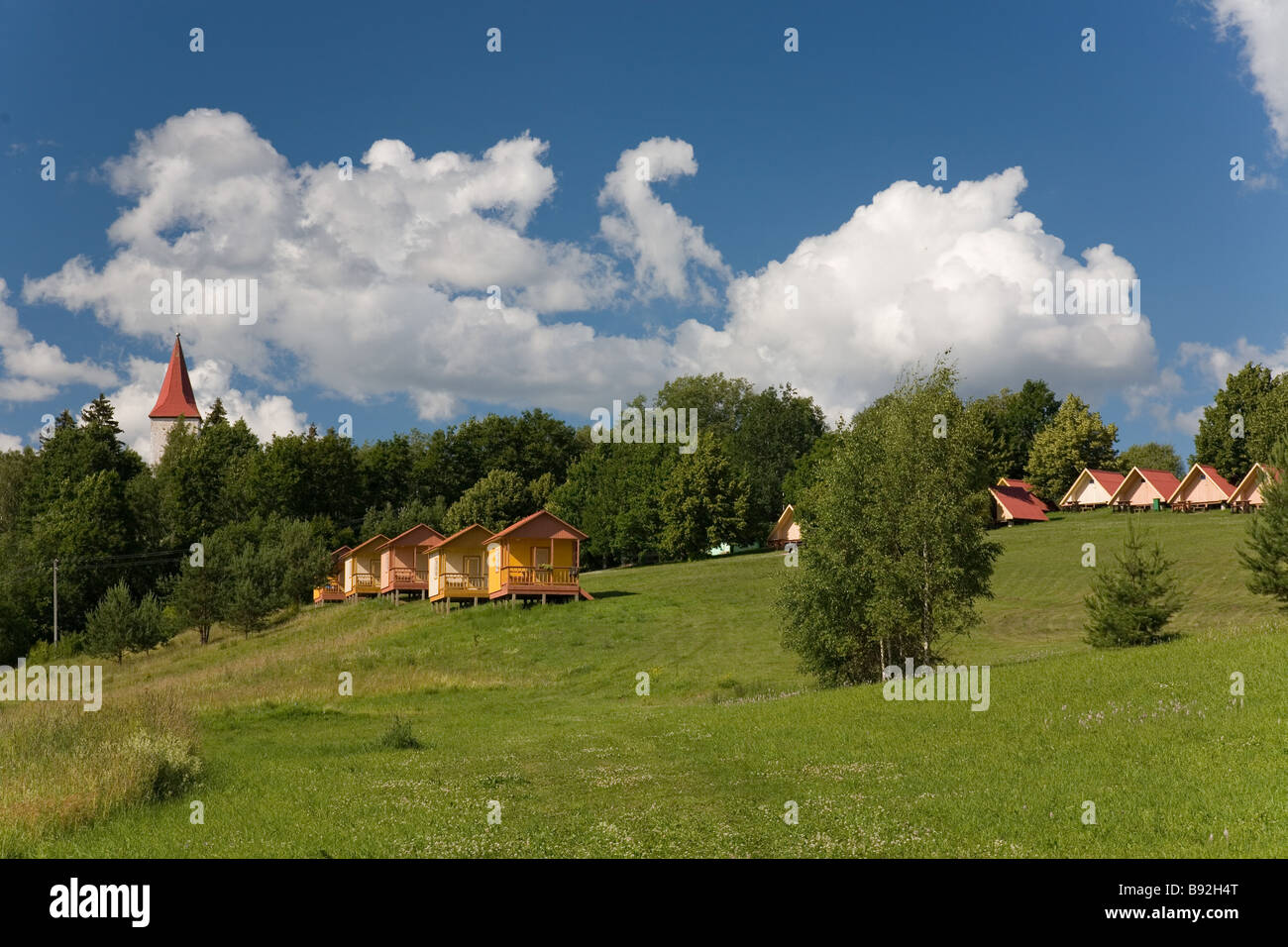 Camping situé dans le comté de Võru Rõuge, Estonie, Europe Banque D'Images