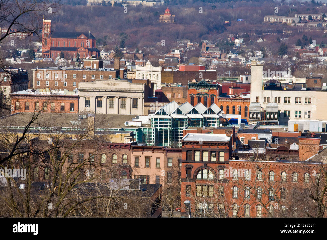Skyline de Troy New York aka le Col Ville Banque D'Images