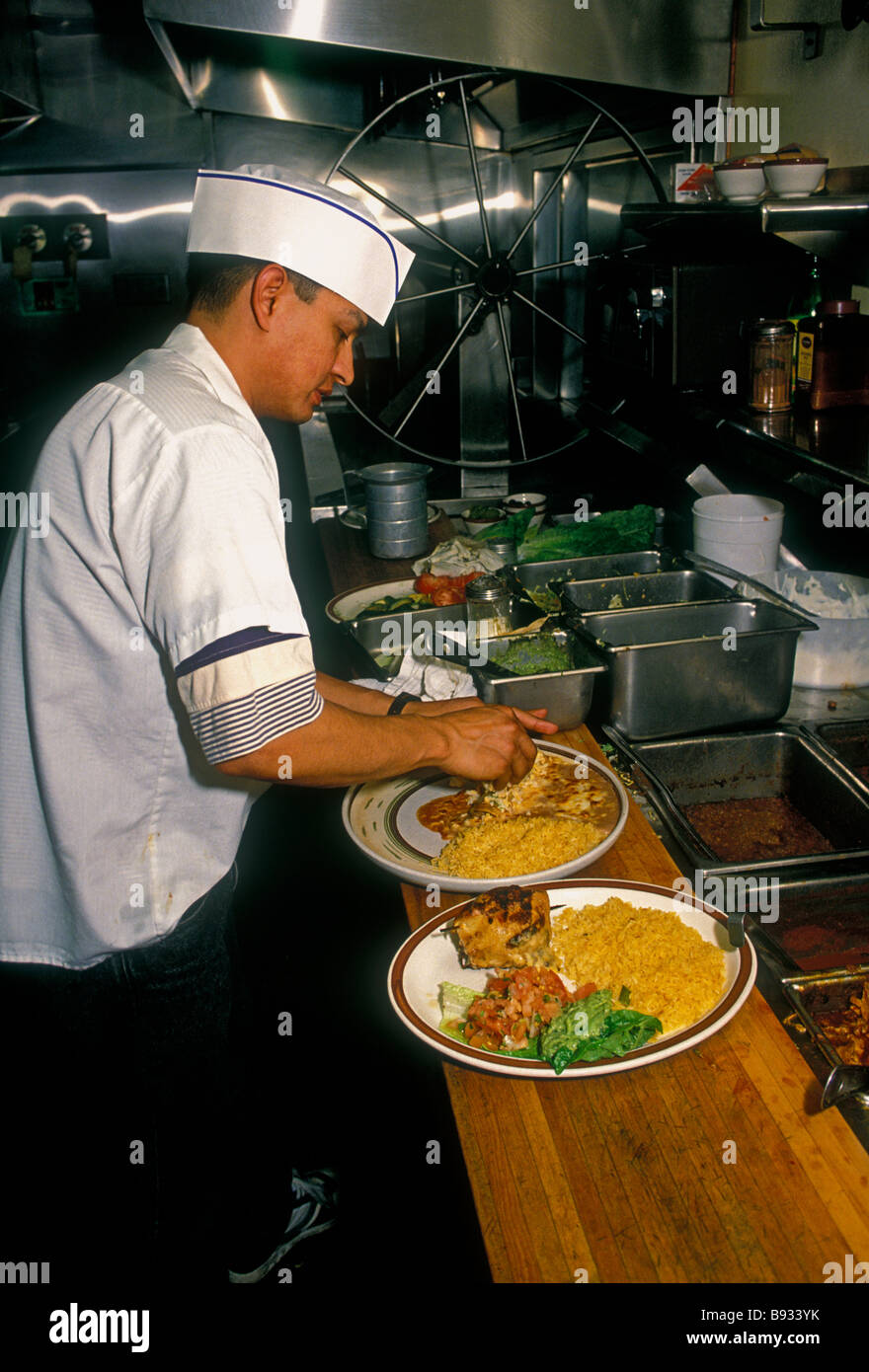 1, l'un, l'homme du Mexique, chef de cuisine, cuisinier, restaurant mexicain, cuisine mexicaine, et à boire, nourriture et boissons, Novato, Californie, États-Unis Banque D'Images